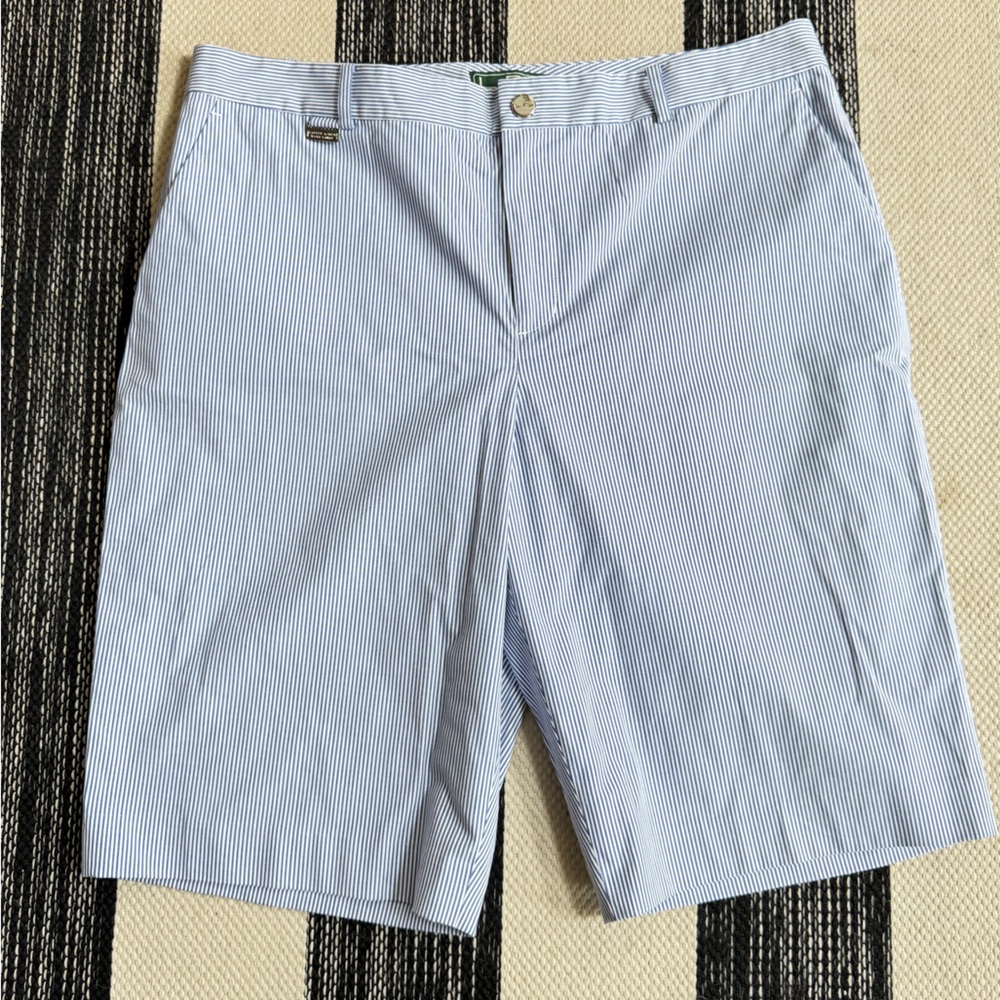 Lauren Ralph Lauren Women's Blue Striped Bermuda Summer Short Size 14‎ New